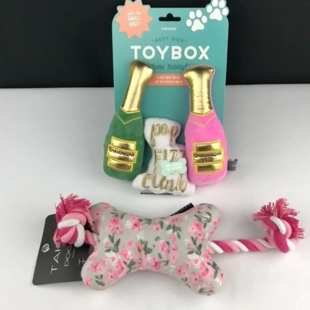 Tahari & Fringe - 4/$98 - ‘Dog Toys - pink’ bundle. SZ: Small/Medium dogs. NWT